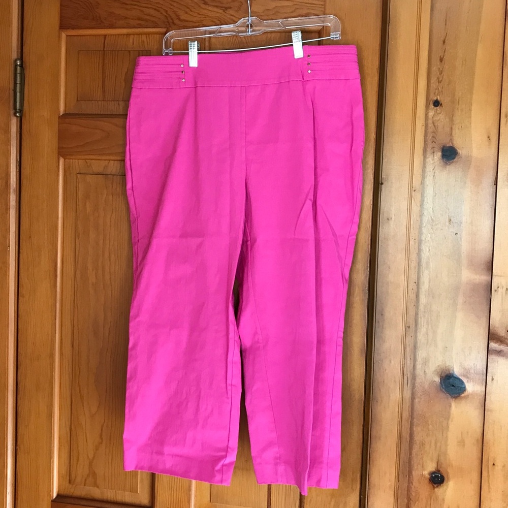 NWT JM Collection Pink Capris Size 1X With Tummy Control Panel